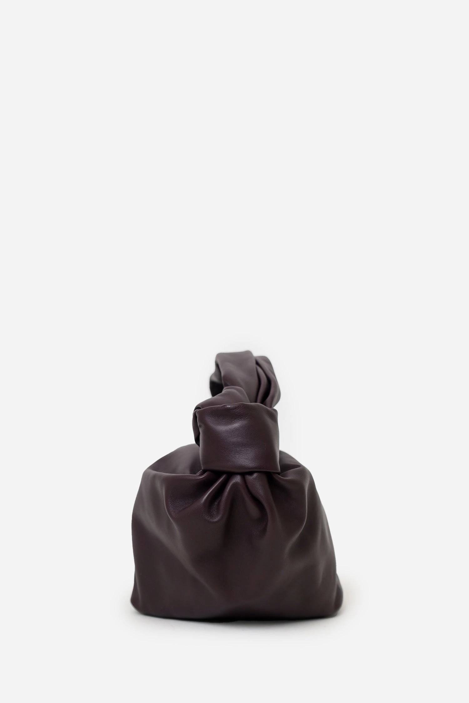 Bottega Veneta Burgundy Leather Double Knot Top Handle Bag
