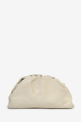 Bottega Veneta Cream Leather Mini Pouch Clutch (As Is)