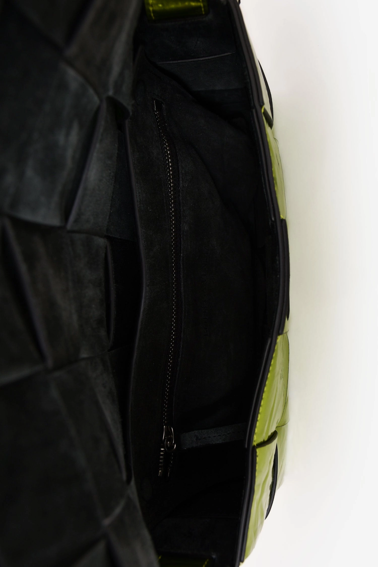 Bottega Veneta Green Metallic Leather Cassette Bag