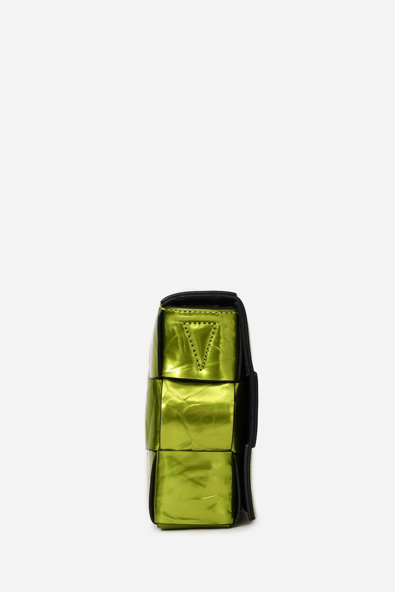 Bottega Veneta Green Metallic Leather Cassette Bag