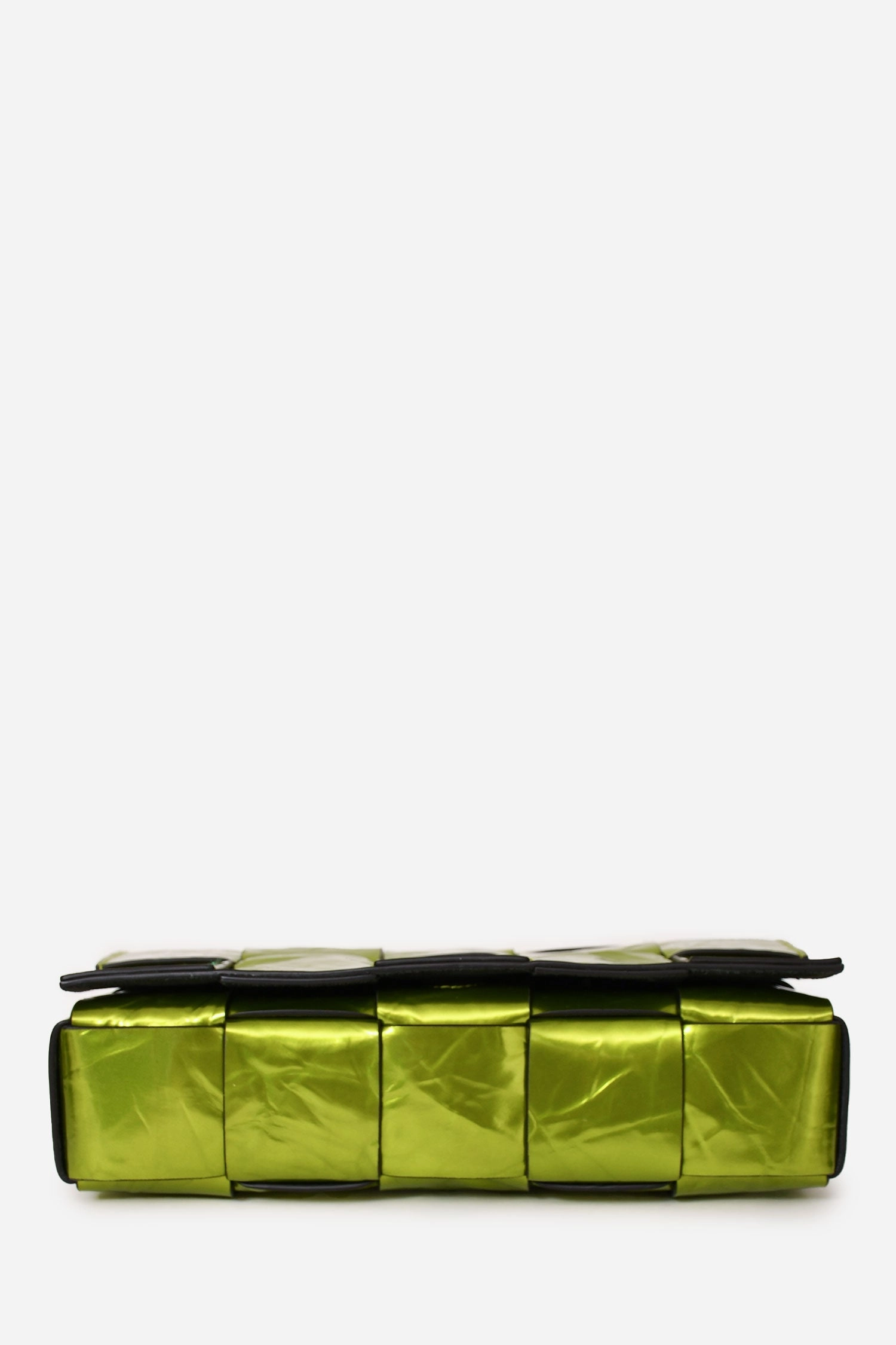 Bottega Veneta Green Metallic Leather Cassette Bag