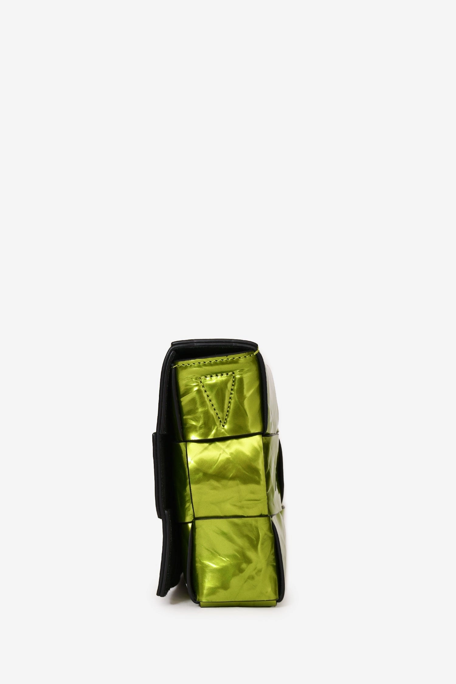 Bottega Veneta Green Metallic Leather Cassette Bag