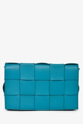 Bottega Veneta Turquoise Leather Cassette Crossbody