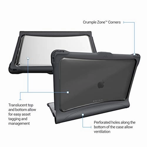 Brenthaven Edge Case Designed for Apple MacBook Air 13 Inch 2019 with Retina True Tone Display for School, Business and Office Use  Gray, Durable, Rugged Protection from Impact and Compression