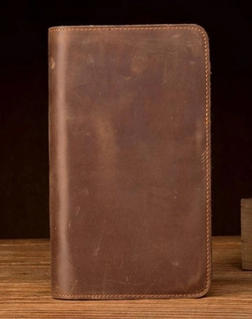 Brown Cool Mens long Wallet Wristlet Wallet Clutch Wallet Bifold Long Wallet for Men