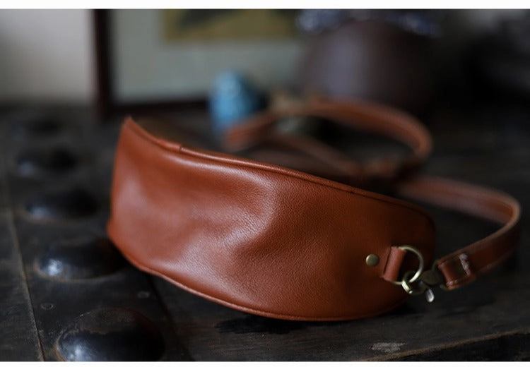 Brown LEATHER Saddle Side Bags WOMEN Contrast SHOULDER BAGs Small Crossbody Purse FOR WOMEN