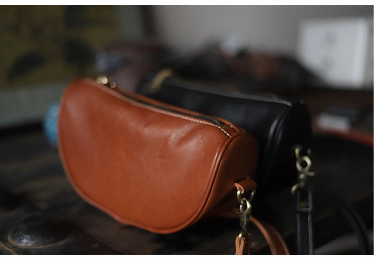 Brown LEATHER Saddle Side Bags WOMEN Contrast SHOULDER BAGs Small Crossbody Purse FOR WOMEN