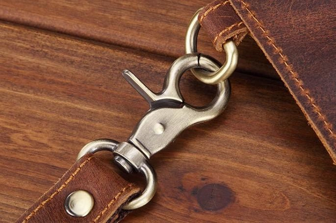 Brown MENS LEATHER SLIM ZIPPER CLUTCH WRISTLET PURSE CLUTCH BAGs FOR MEN