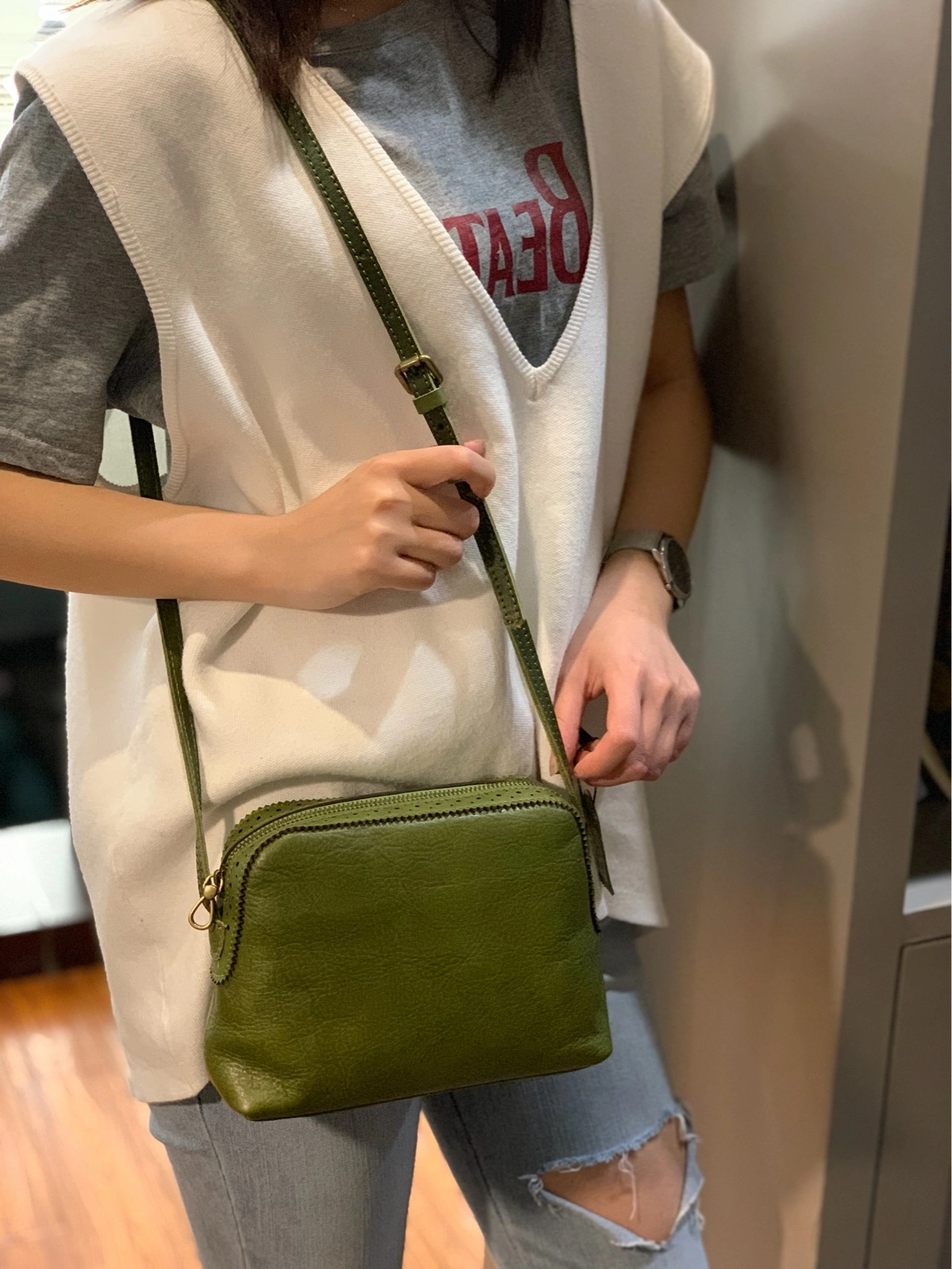 Brown Vintage Womens Leather Shoulder Bag Crossbody Bag Side Bag Purse for Ladies