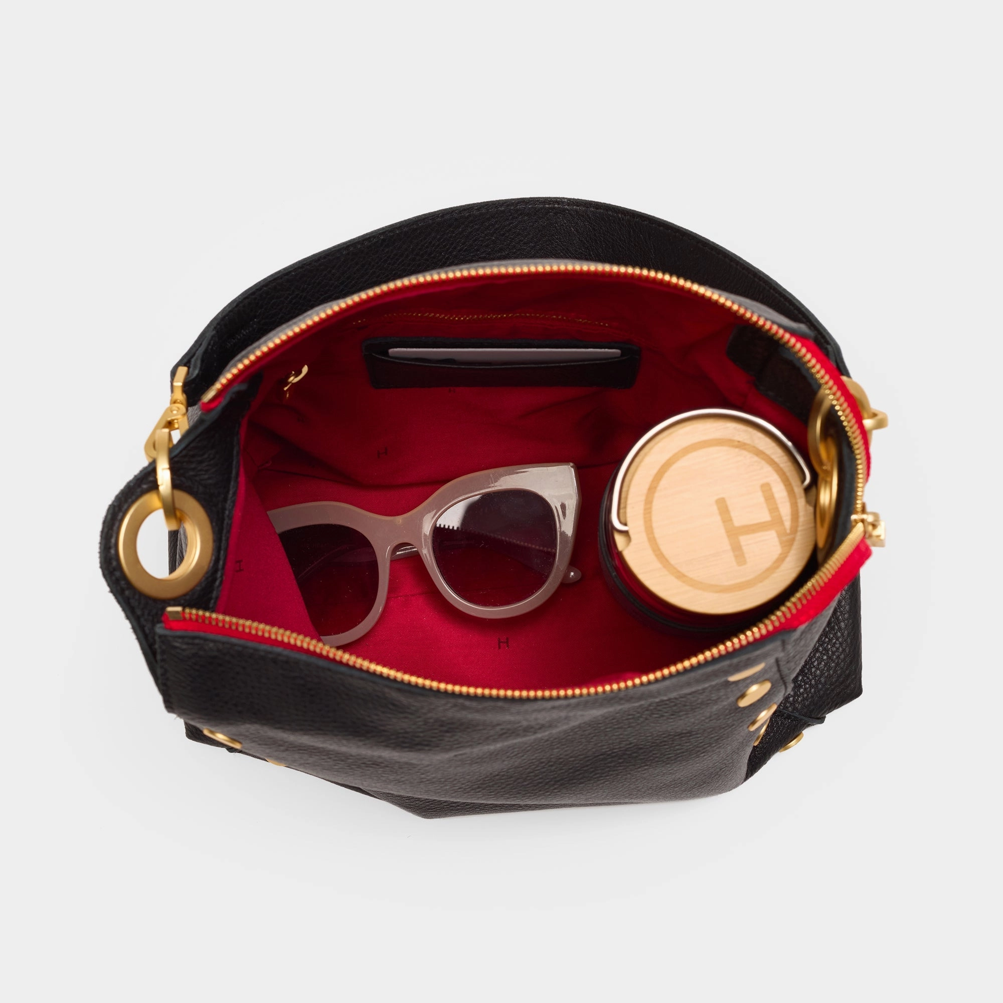 Bryant | Black/Brushed Gold Red Zip | Lrg