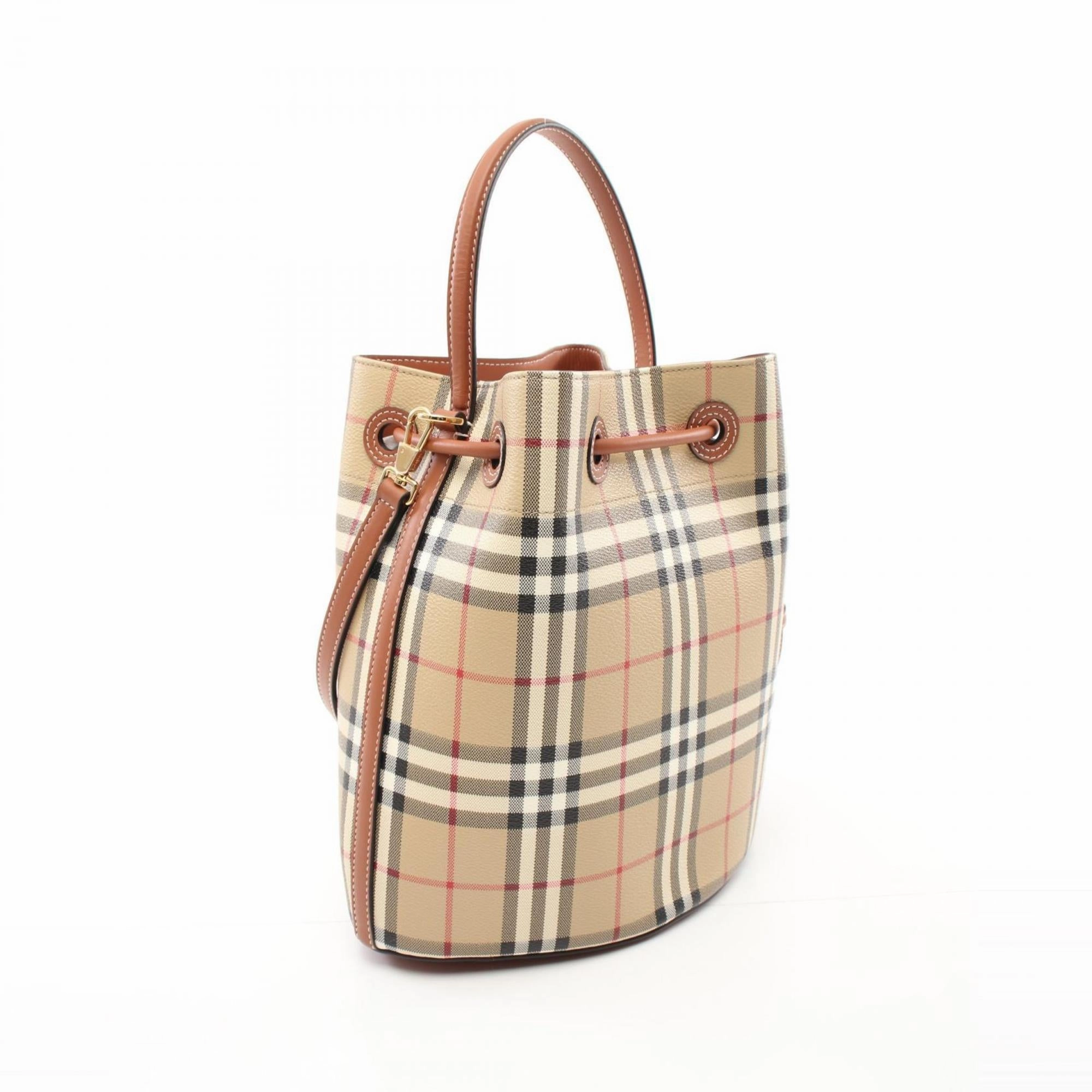 Burberry   Coated Canvas Leather Handbag