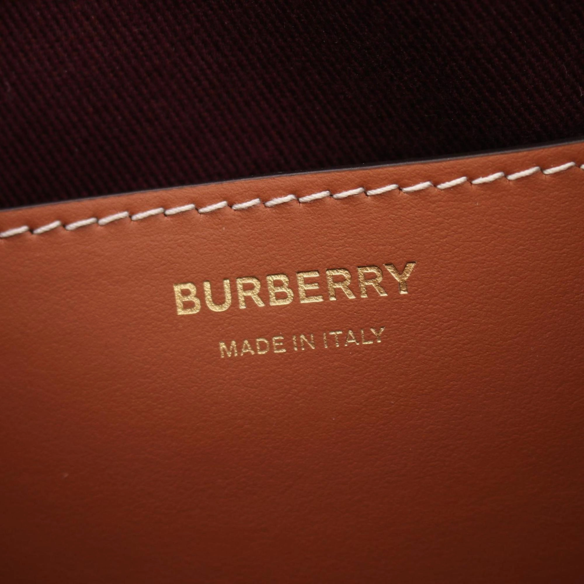 Burberry   Coated Canvas Leather Handbag