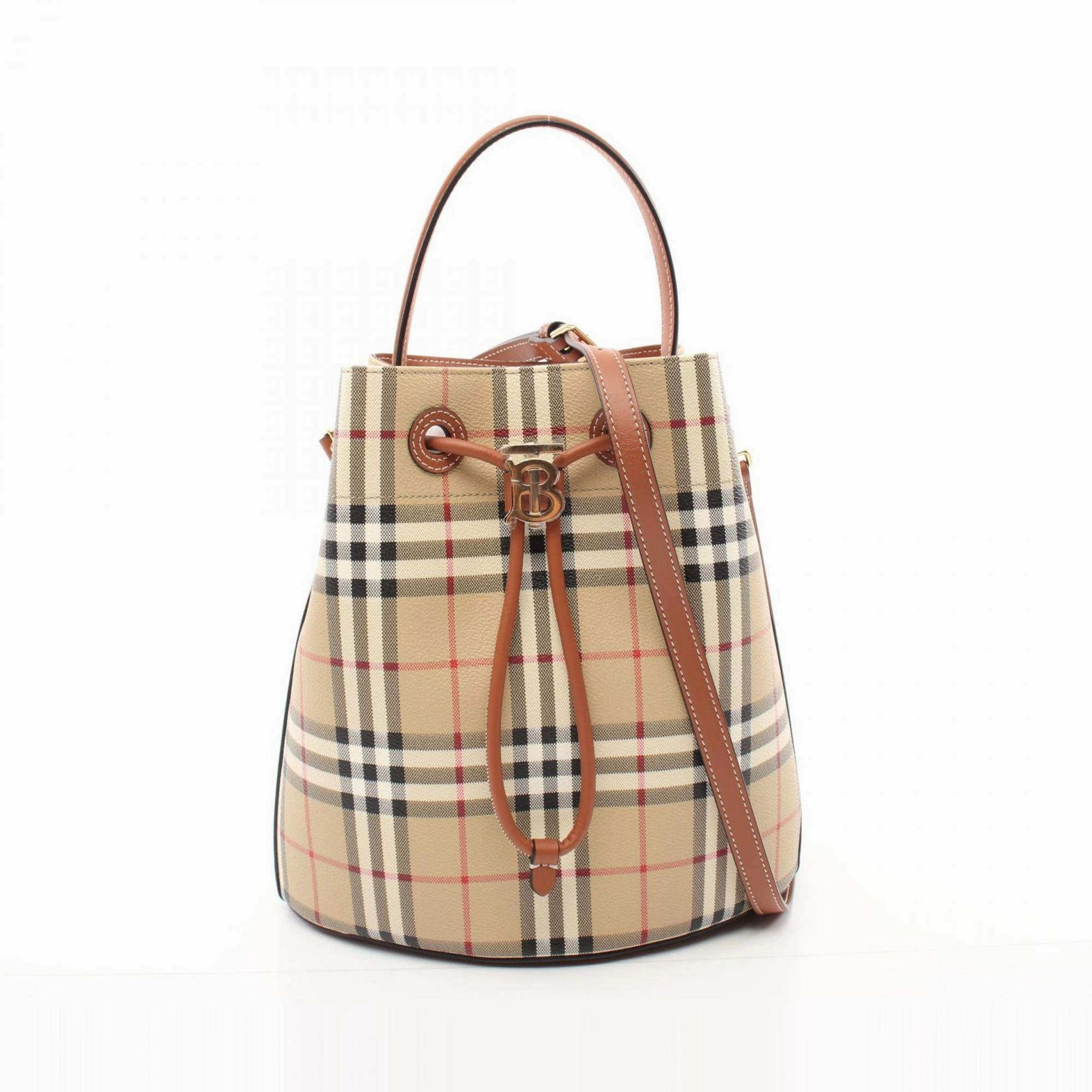 Burberry   Coated Canvas Leather Handbag