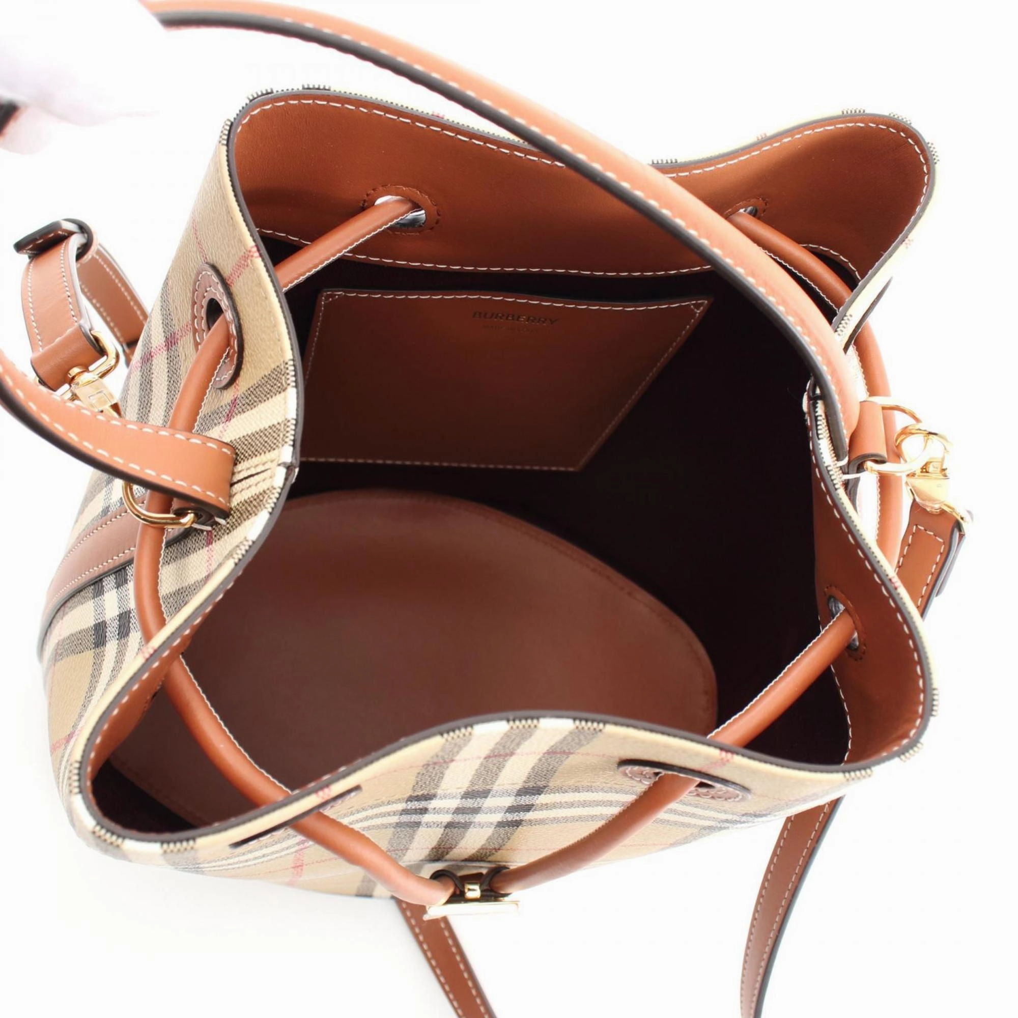 Burberry   Coated Canvas Leather Handbag