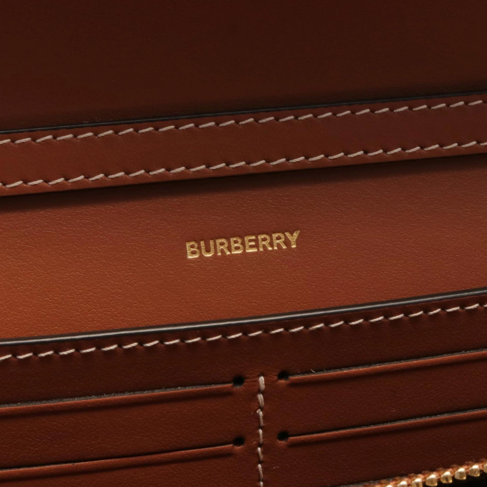 Burberry    Coated Canvas Leather Shoulder Bag