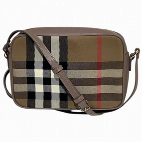 Burberry  Canvas Leather Shoulder Bag (Pre-Owned)
