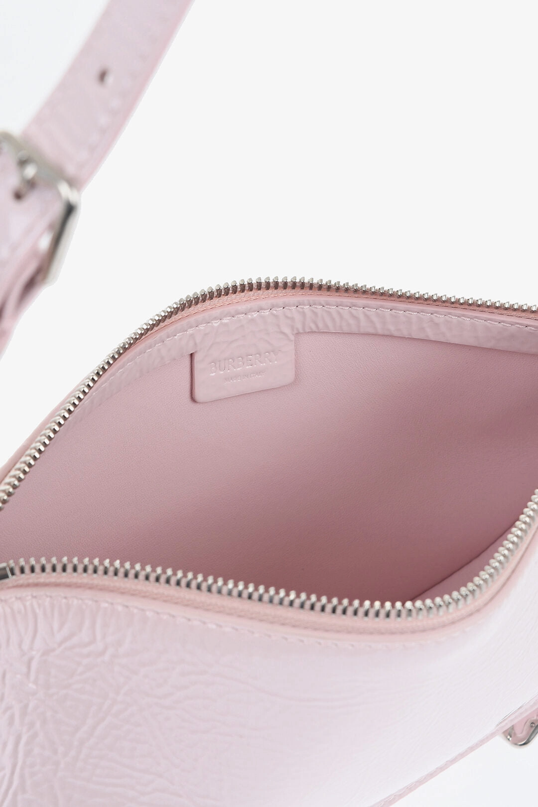 Burberry Crakle Leather Shield Sling Shoulder Bag With Maxi Charm