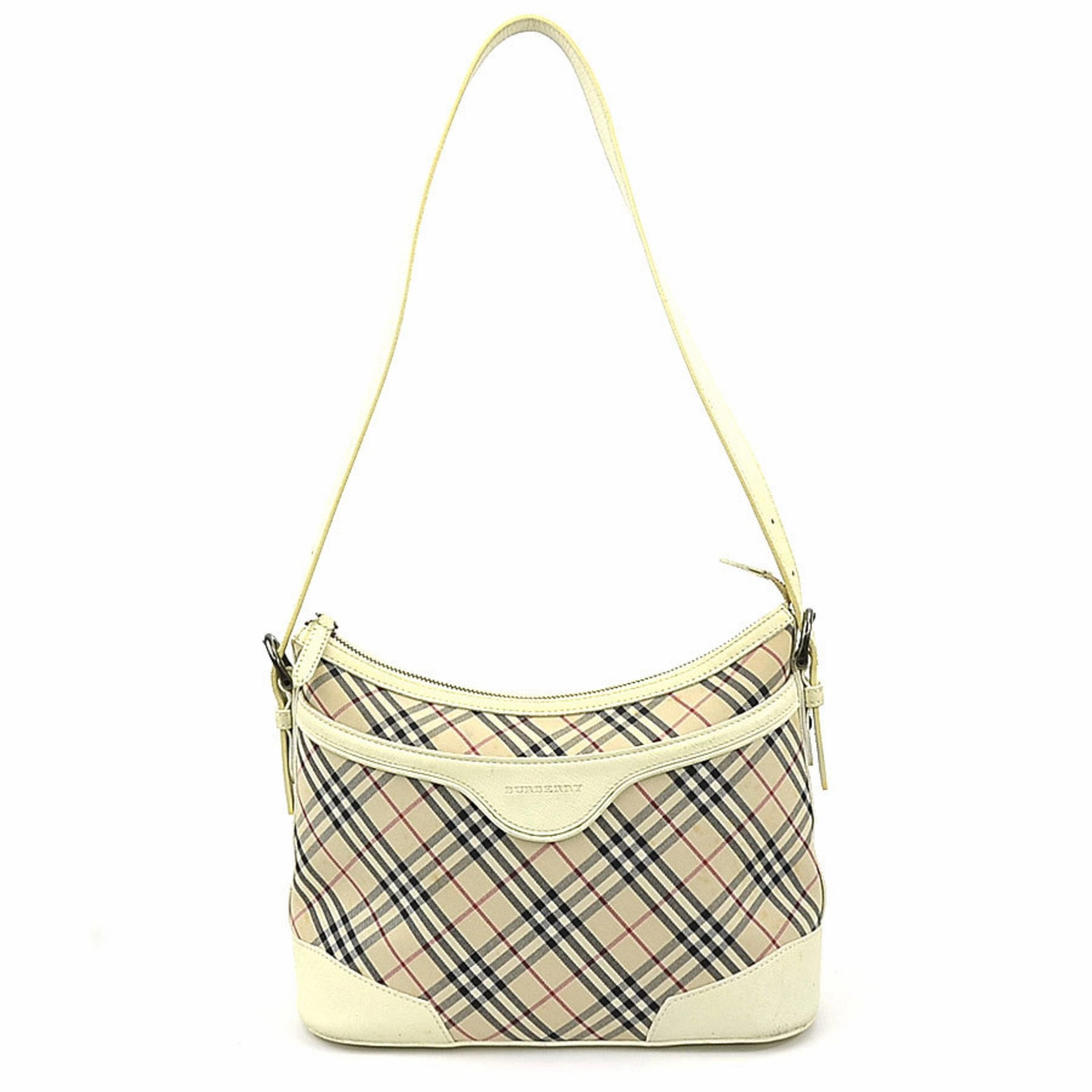 Burberry  Off- Canvas Leather Shoulder Bag (Pre-Owned)
