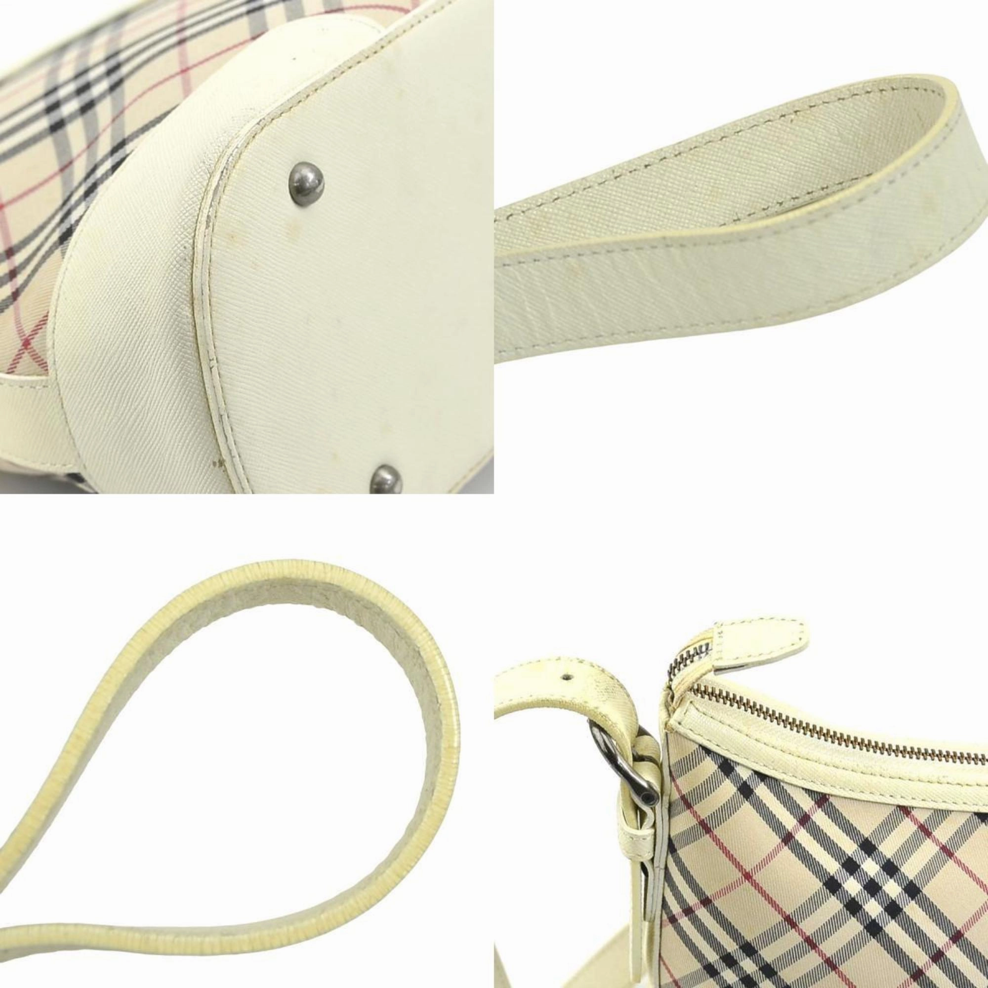 Burberry  Off- Canvas Leather Shoulder Bag (Pre-Owned)