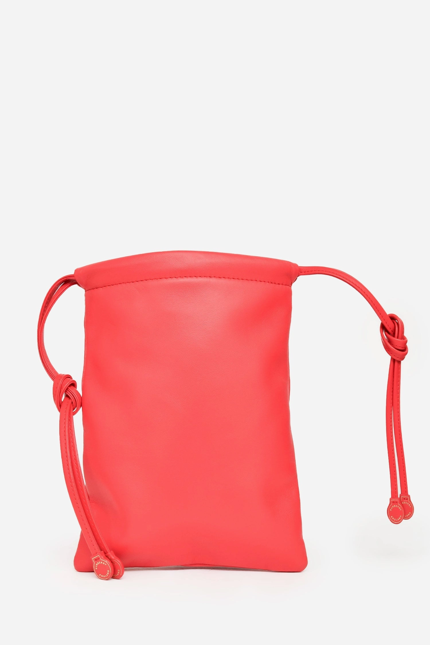 Burberry Red Leather Small Drawcord Pouch Crossbody Bag