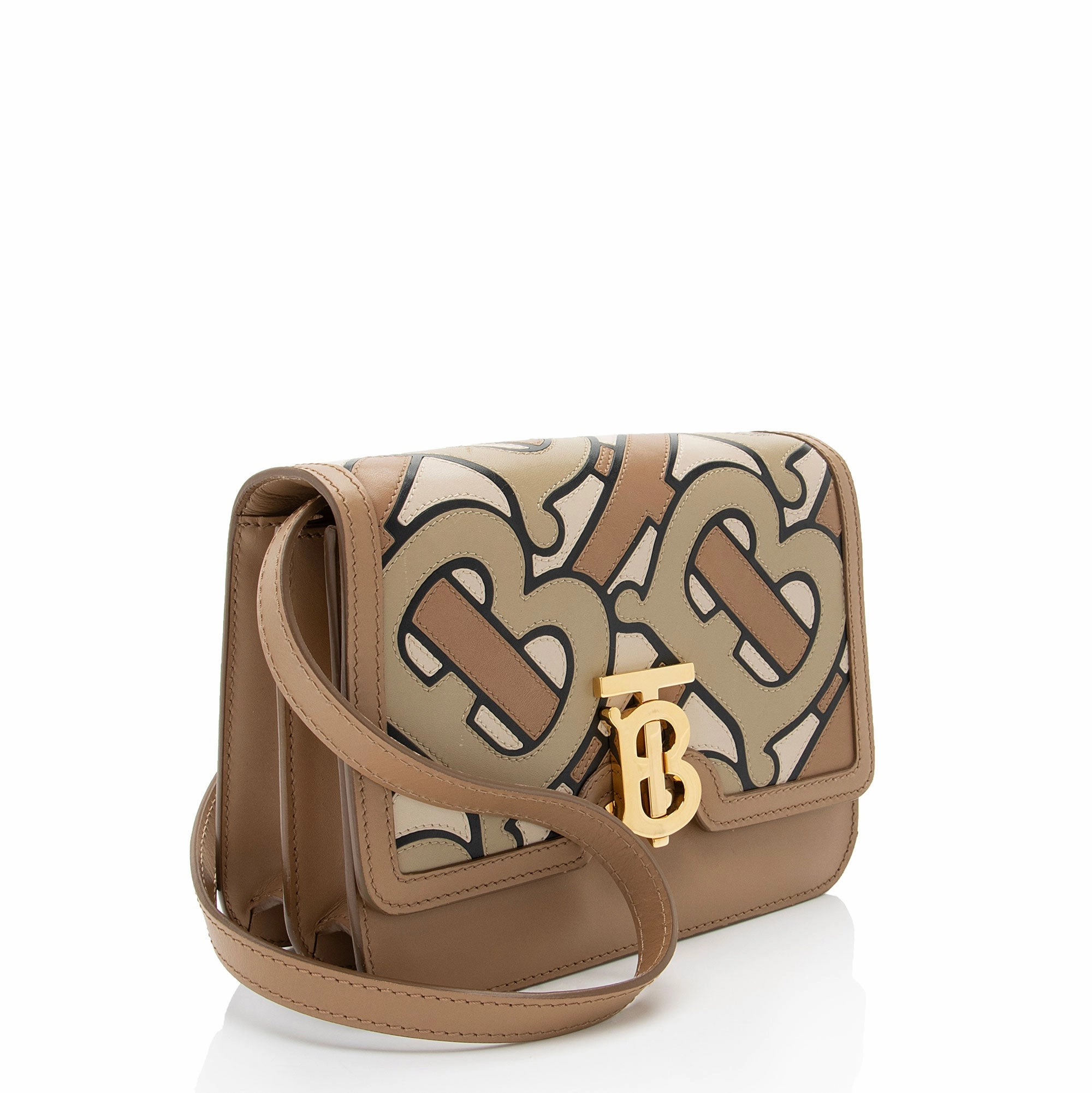 Burberry TB Monogram Leather TB Small Flap Bag
