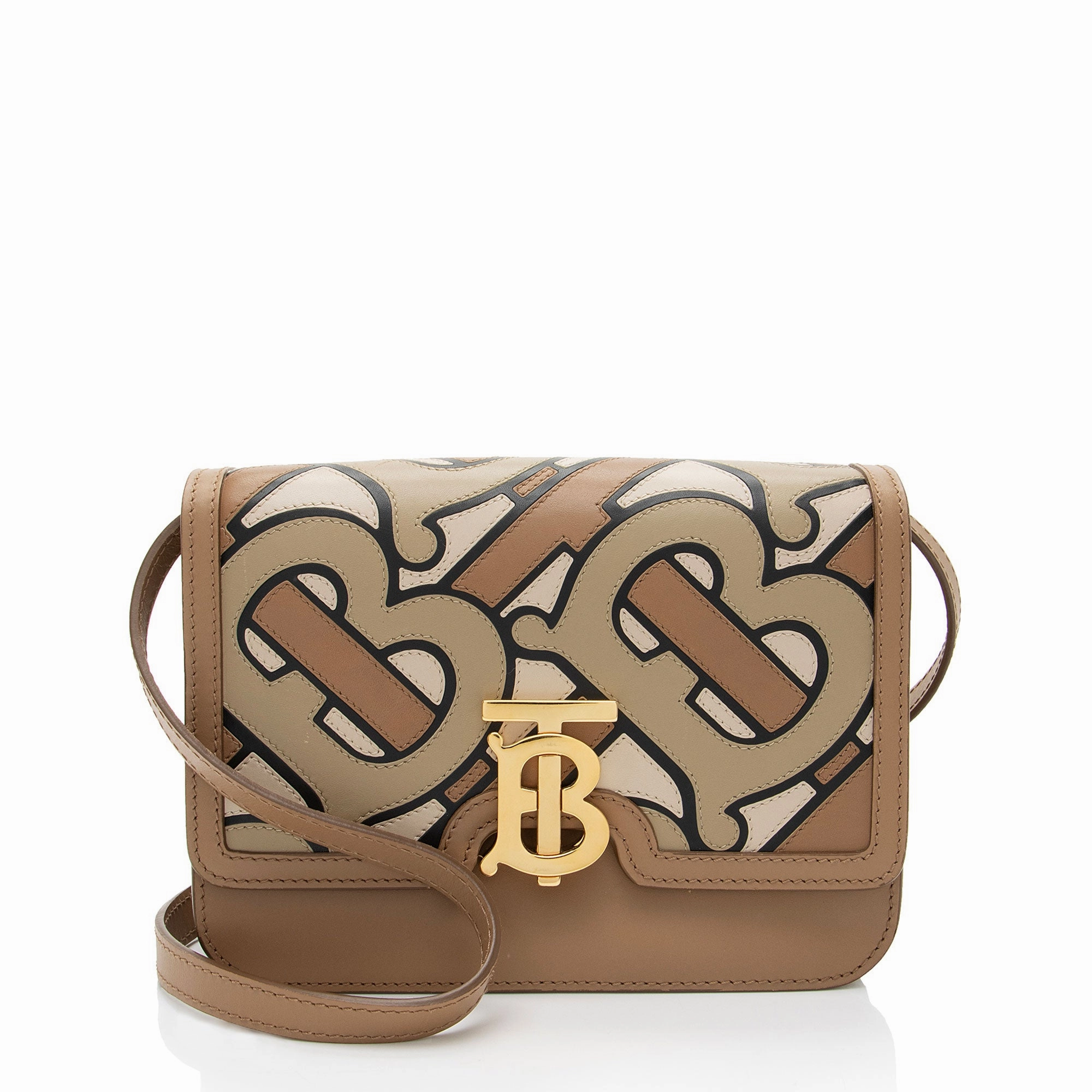 Burberry TB Monogram Leather TB Small Flap Bag