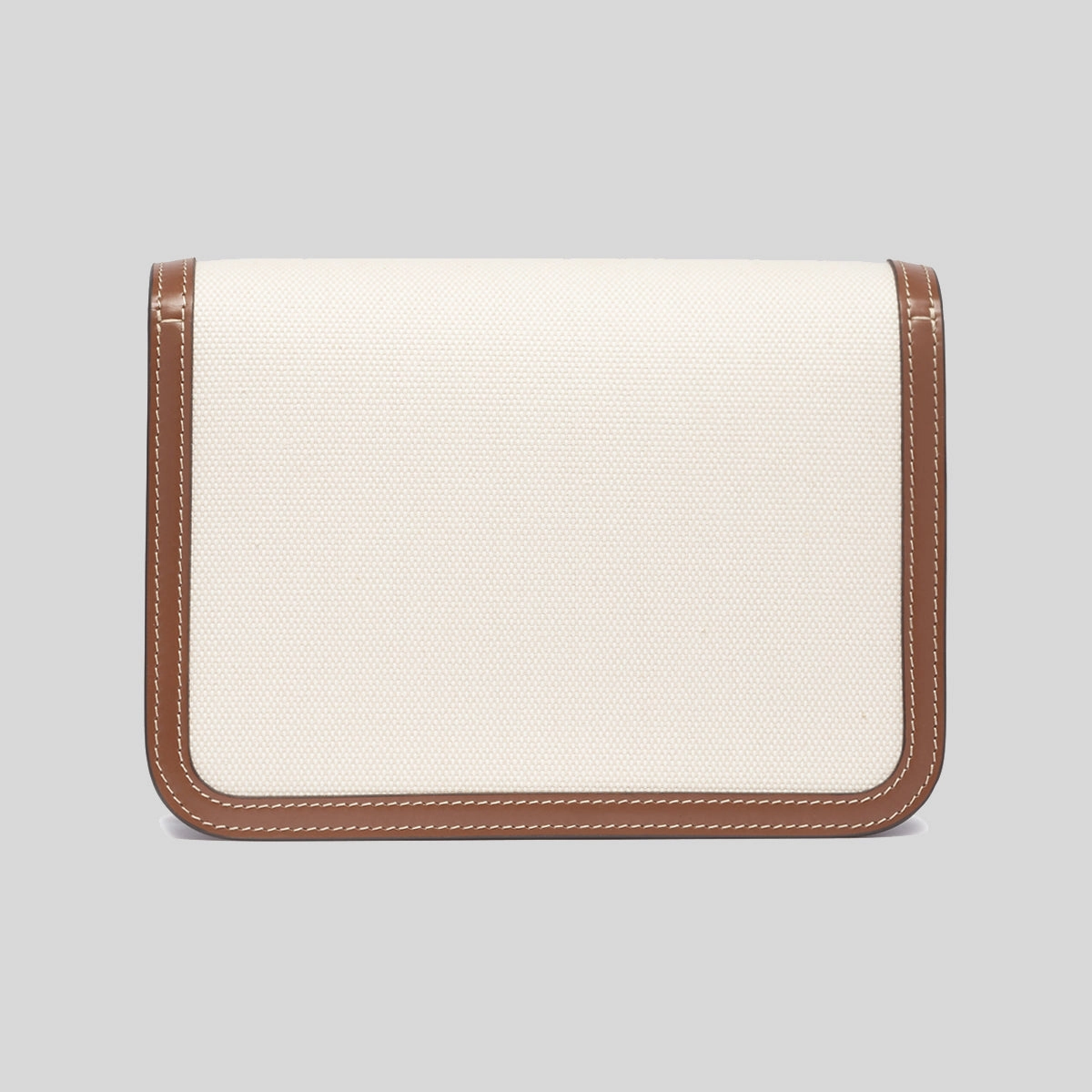BURBERRY Two-Tone Canvas and Leather Small TB Bag Natural/Malt Brown 8071617