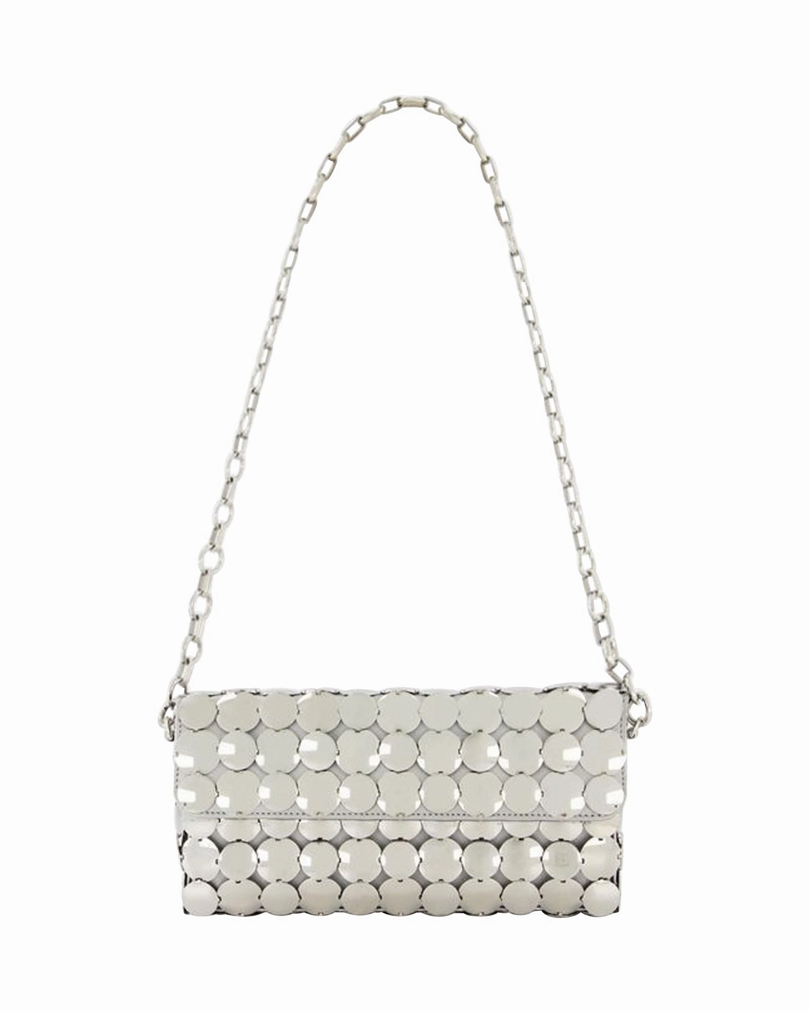 Button Baguette Crossbody  - Paco Rabanne - Silver