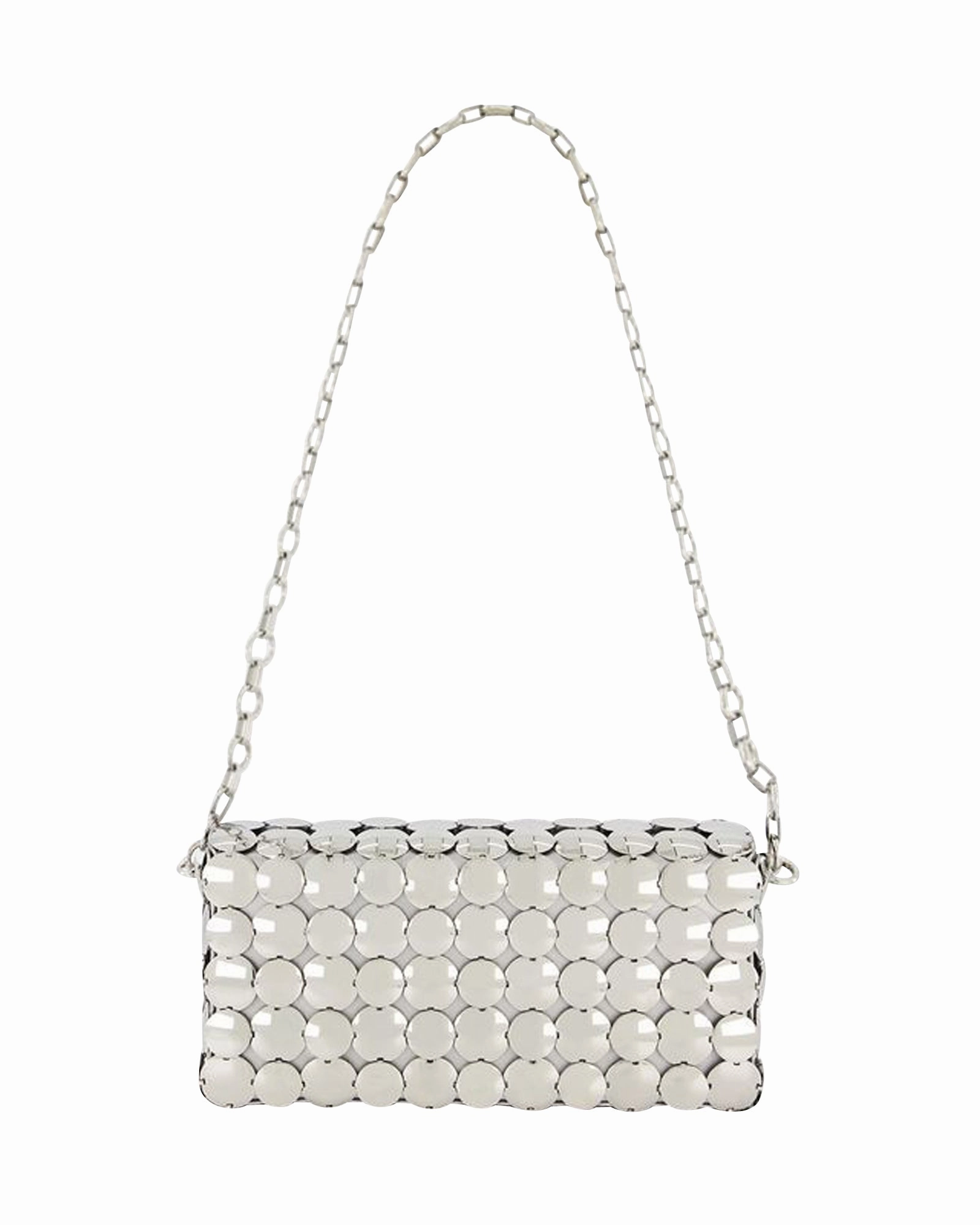 Button Baguette Crossbody  - Paco Rabanne - Silver