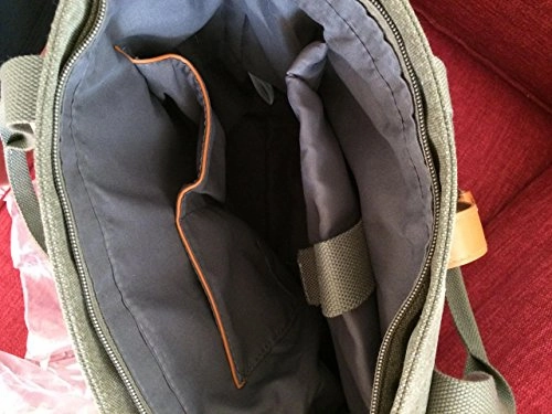 Canvas Tote Shoulder Bag With Large Padded Laptop Compartment And Bonus Ipad/Tablet Sleeve. Perfect