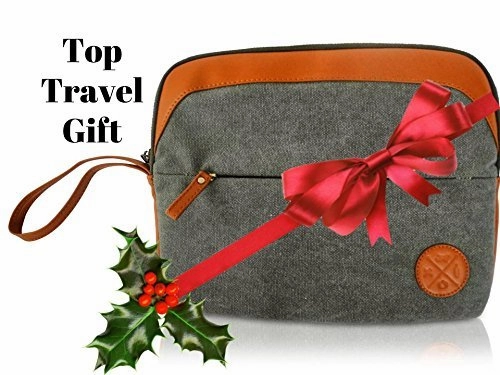 Canvas Tote Shoulder Bag With Large Padded Laptop Compartment And Bonus Ipad/Tablet Sleeve. Perfect