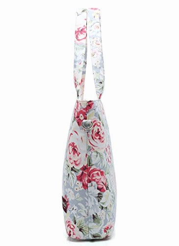 Canvaslove Blue Rose Pattern Laptop Tote Bag 13 Inch Waterproof Laptop Messenger Shoulder Bag