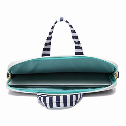 Canvaslove Breton Top Canvas Laptop Shoulder Messenger Bag Case Sleeve Briefcase 15 Inch For 14