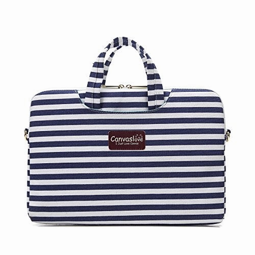Canvaslove Breton Top Canvas Laptop Shoulder Messenger Bag Case Sleeve Briefcase 15 Inch For 14