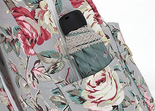 Canvaslove Rose Blue Canvas Waterproof Laptop Backpack With Massage Cushion Straps And Usb Charging