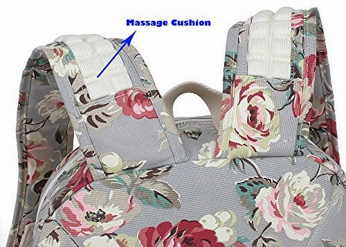 Canvaslove Rose Blue Canvas Waterproof Laptop Backpack With Massage Cushion Straps And Usb Charging