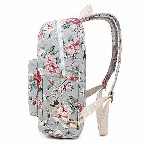 Canvaslove Rose Blue Canvas Waterproof Laptop Backpack With Massage Cushion Straps And Usb Charging