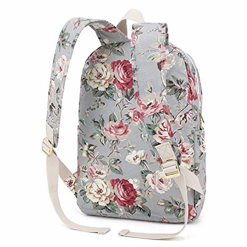 Canvaslove Rose Blue Canvas Waterproof Laptop Backpack With Massage Cushion Straps And Usb Charging