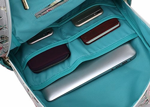 Canvaslove Rose Blue Canvas Waterproof Laptop Backpack With Massage Cushion Straps And Usb Charging