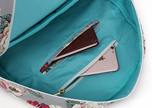 Canvaslove Rose Blue Canvas Waterproof Laptop Backpack With Massage Cushion Straps And Usb Charging
