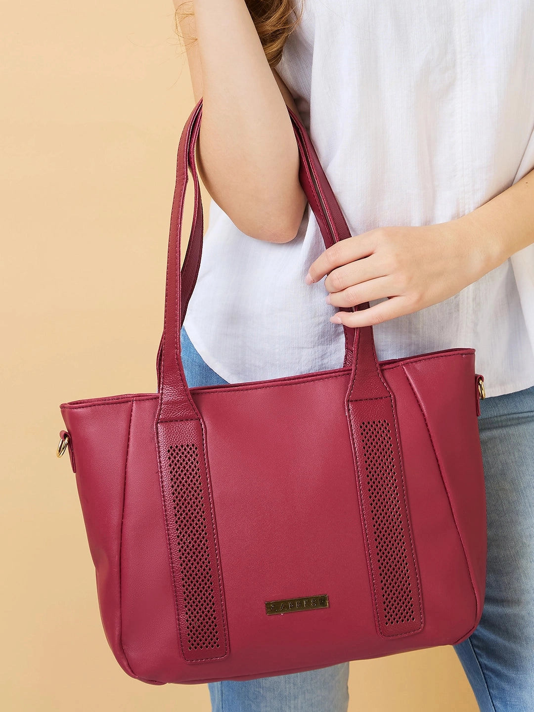 Caprese Aria Medium Plum Satchel Bag