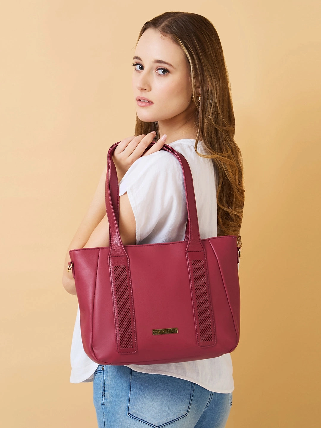 Caprese Aria Medium Plum Satchel Bag