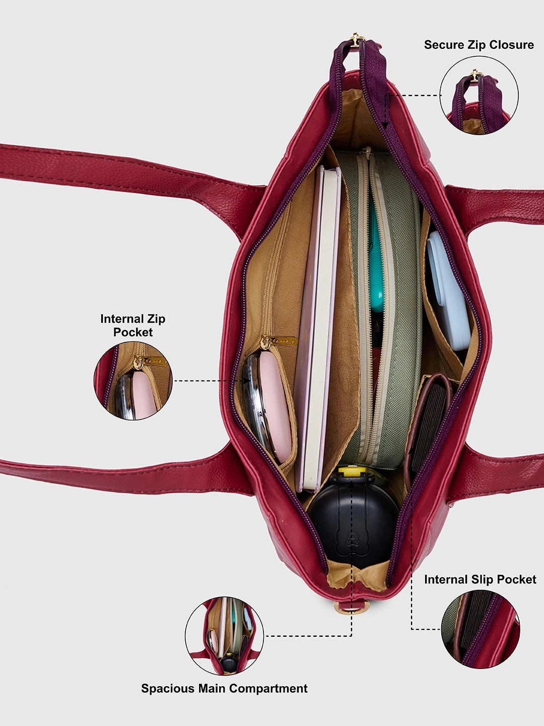 Caprese Aria Medium Plum Satchel Bag