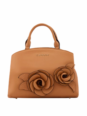 Caprese Bloom Small Apricot Satchel Bag