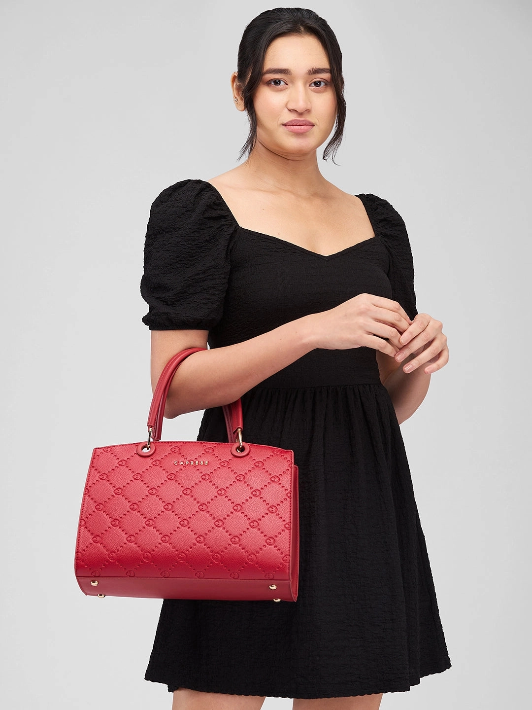 Caprese Brianna Medium Red Satchel Bag