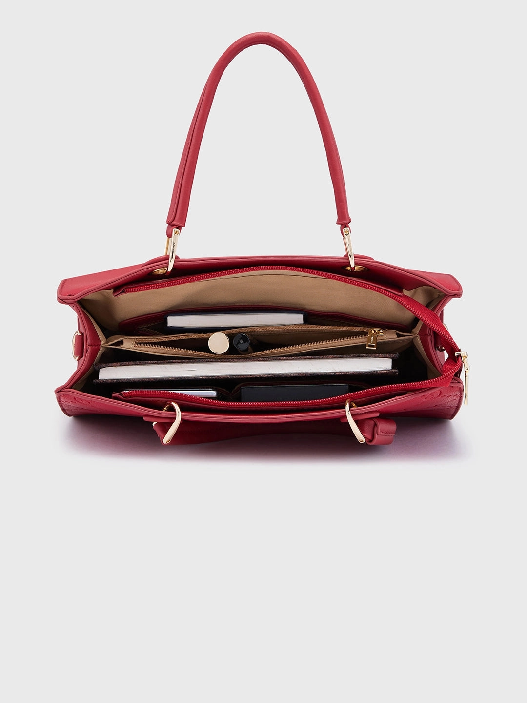 Caprese Brianna Medium Red Satchel Bag