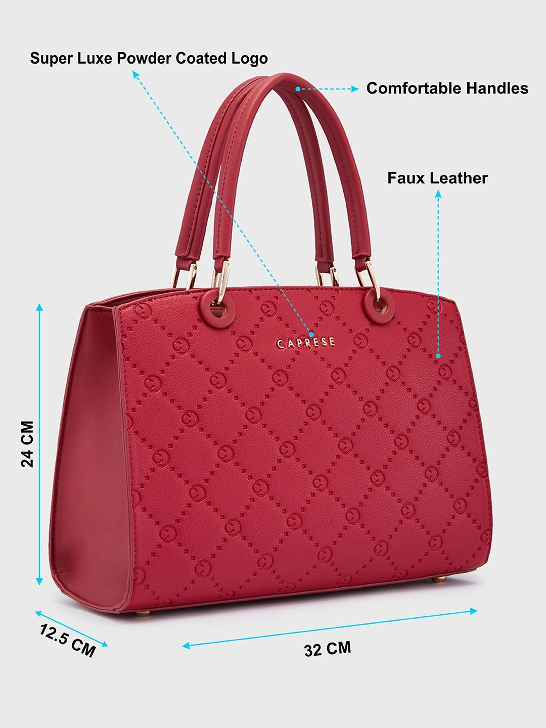 Caprese Brianna Medium Red Satchel Bag
