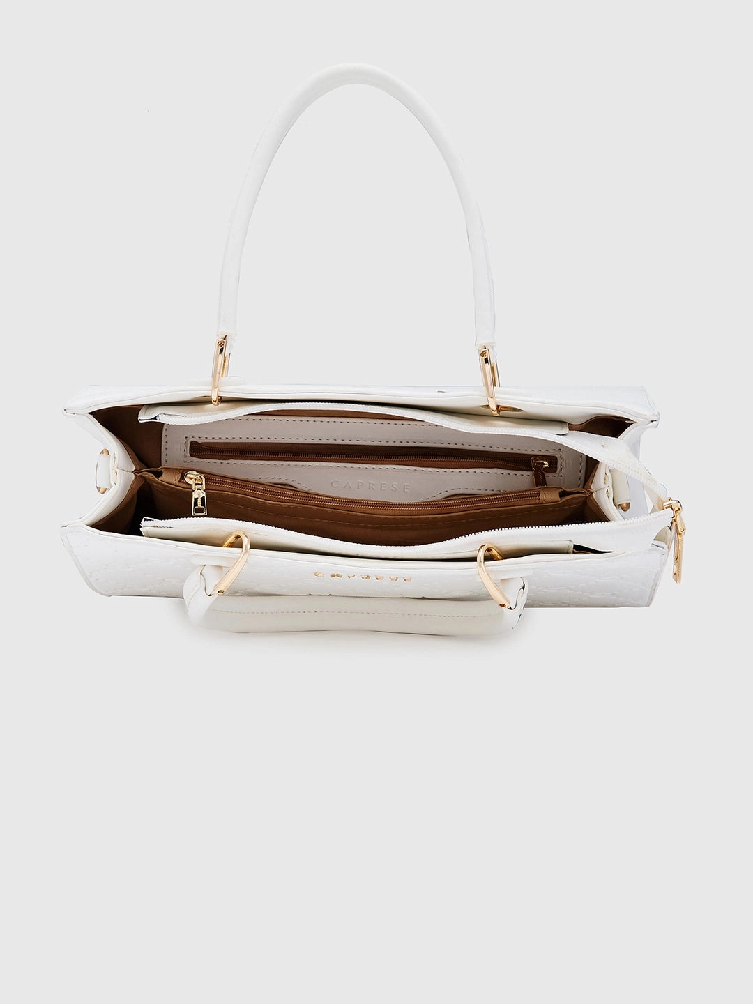 Caprese Brianna Medium White Satchel Bag