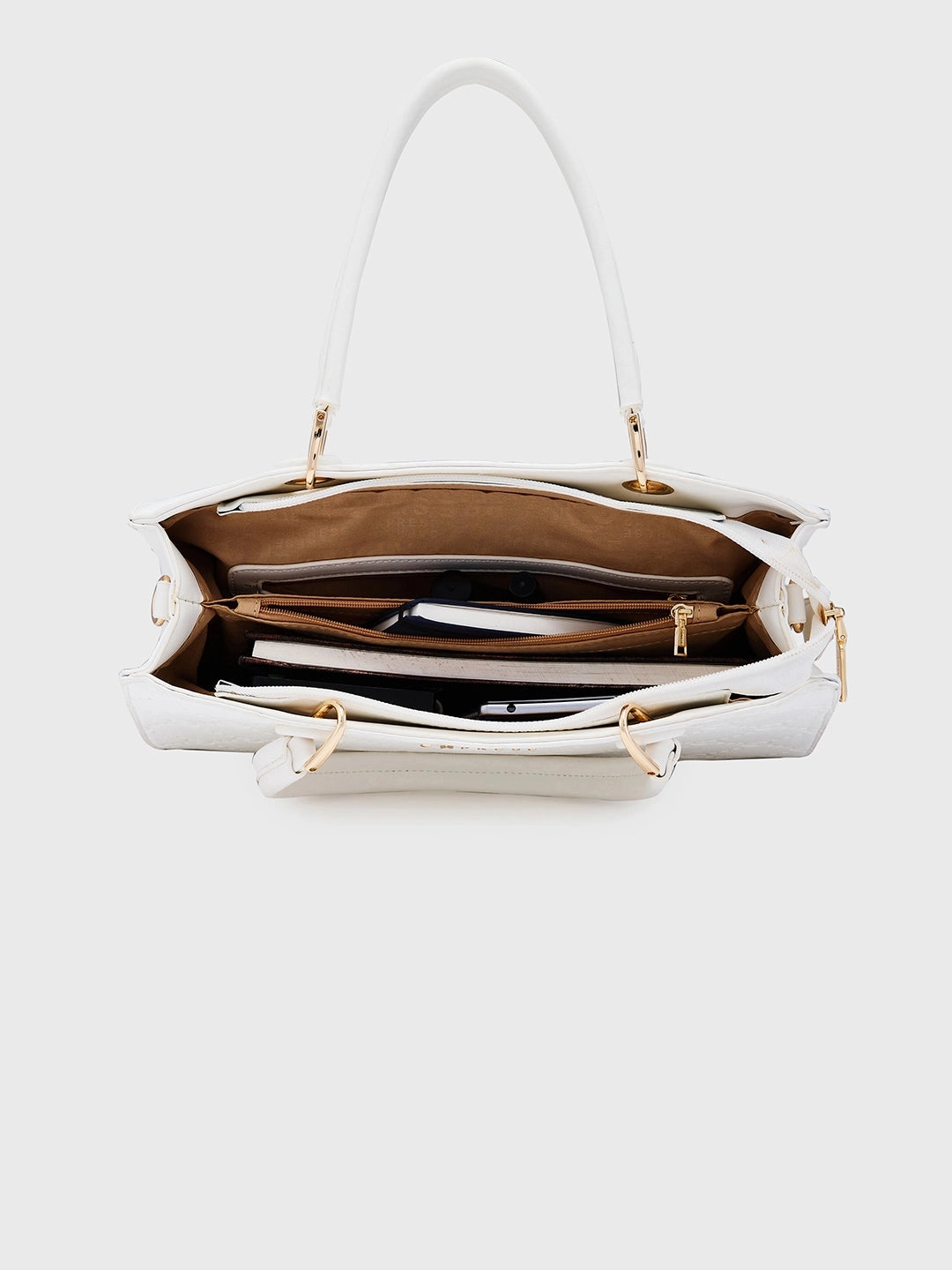 Caprese Brianna Medium White Satchel Bag