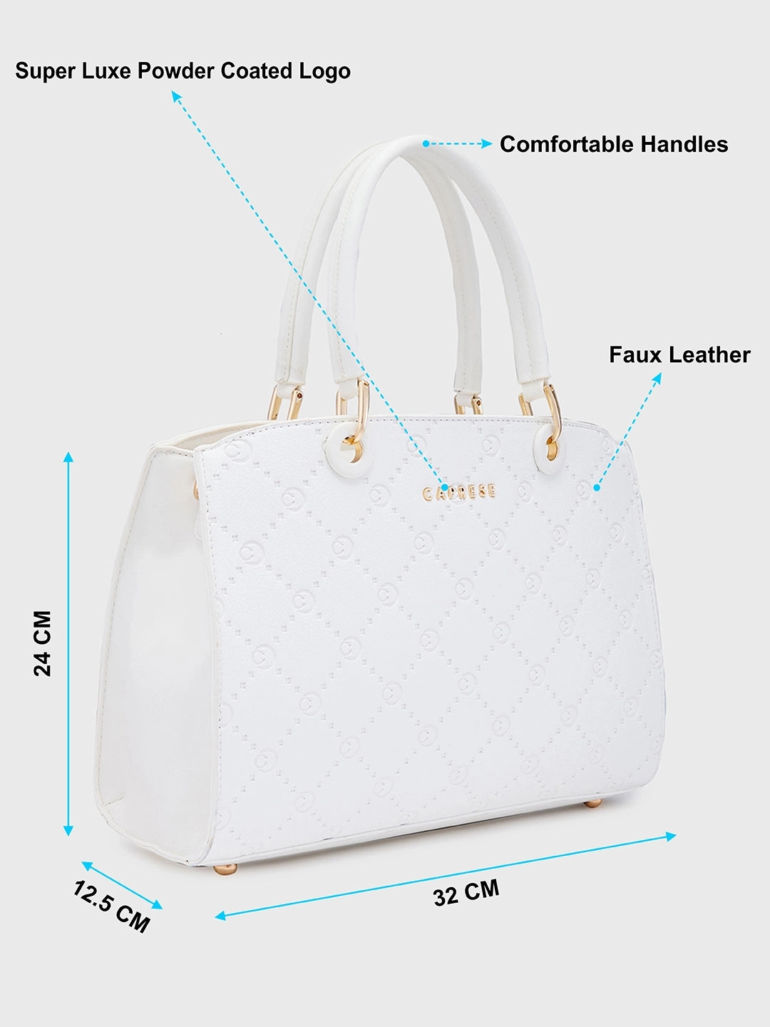 Caprese Brianna Medium White Satchel Bag